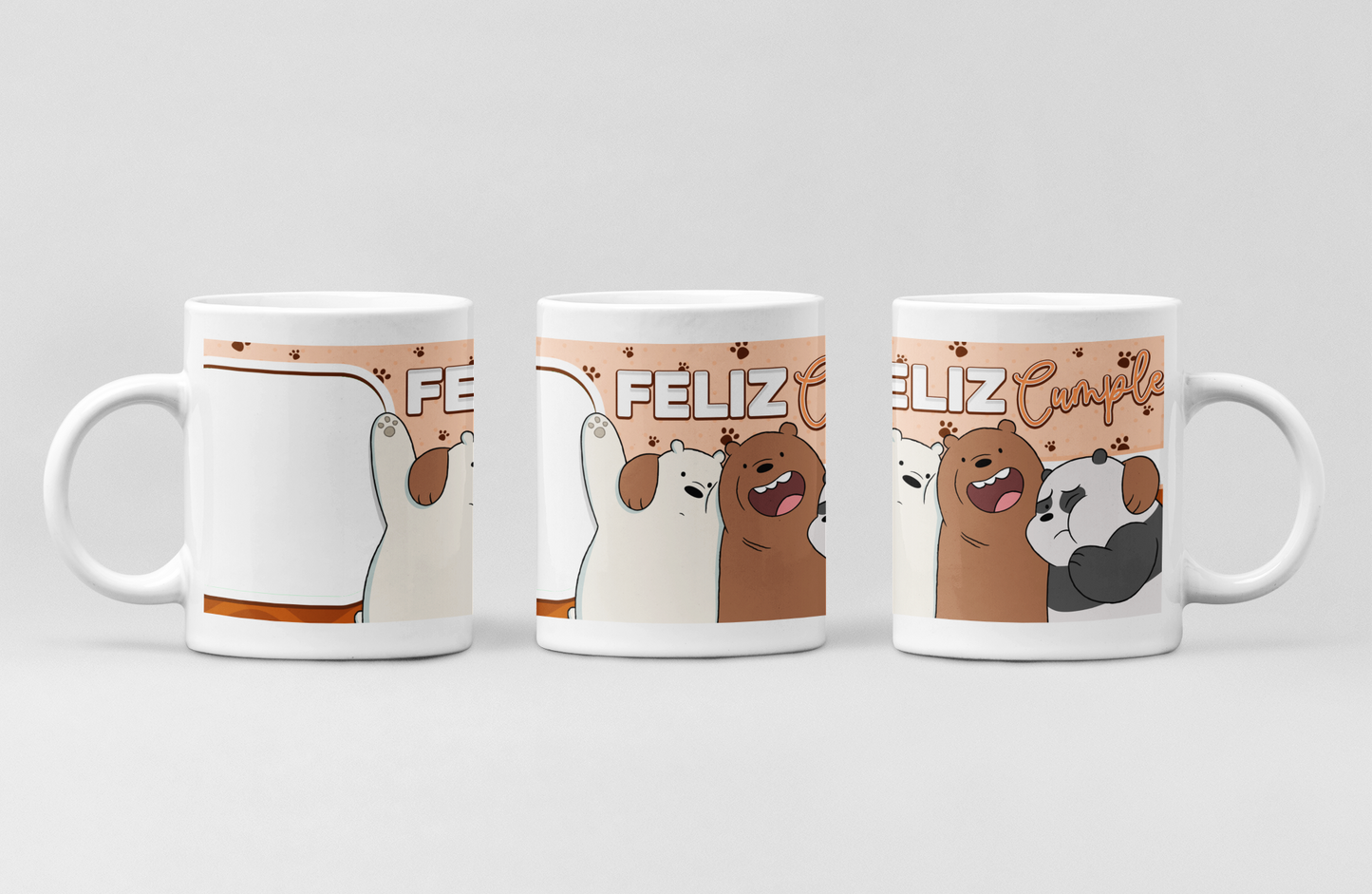 Taza 11oz Osos Escandalosos Feliz Cumple Editable