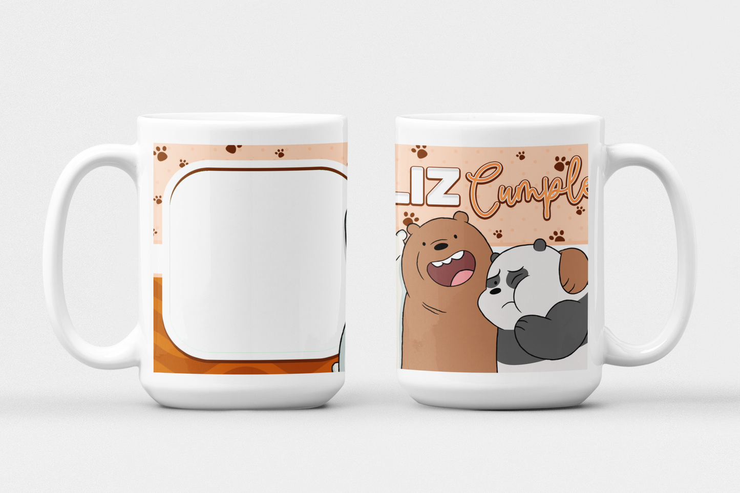 Taza 11oz Osos Escandalosos Feliz Cumple Editable